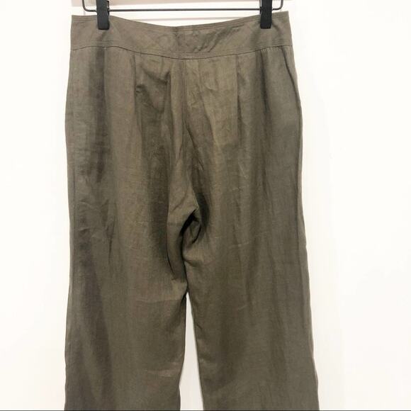 CYNTHIA Cynthia Steffe 100% linen brown cropped pants 4 - Picture 6 of 10